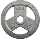 HULKFIT 2 INCH CAST IRON WEIGHT PLATE SET WITH MULTI-GRIP HANDLES, 25LB, SILVER - Like New