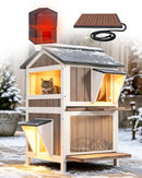 Heated Cat House for Oudoor Cats,Feral Cat Shelter for Winter B0D9XNG1HV - Brown - Brand New