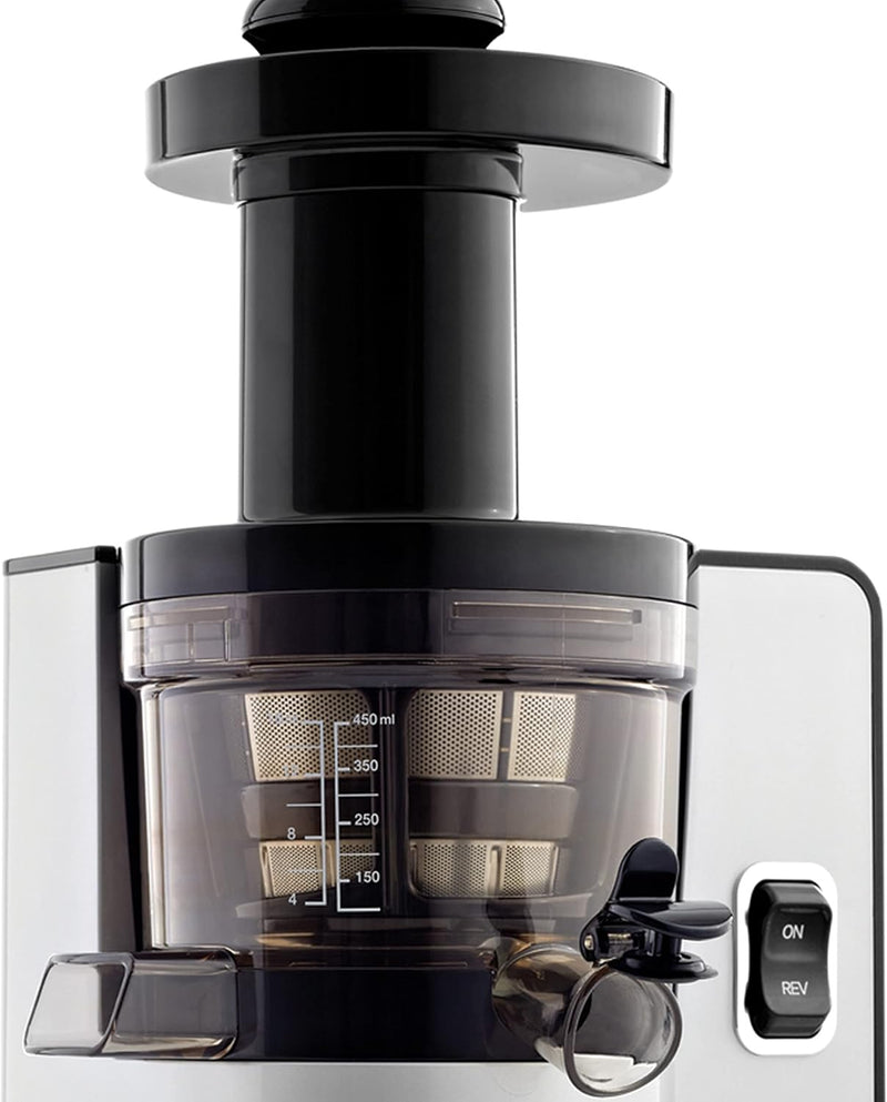 Omega Vertical Masticating 43 RPM Compact Cold Press Juicer Machine - Silver Like New