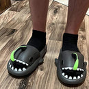 Hello Slippers Glow in The Dark Shark Slides Sandals, Super Soft Eco-Friendly - Like New