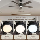 VAGIZM Ceiling Fan Light Remote 52" Modern Bedroom Fans Dimmable CFL-002W3 - Like New