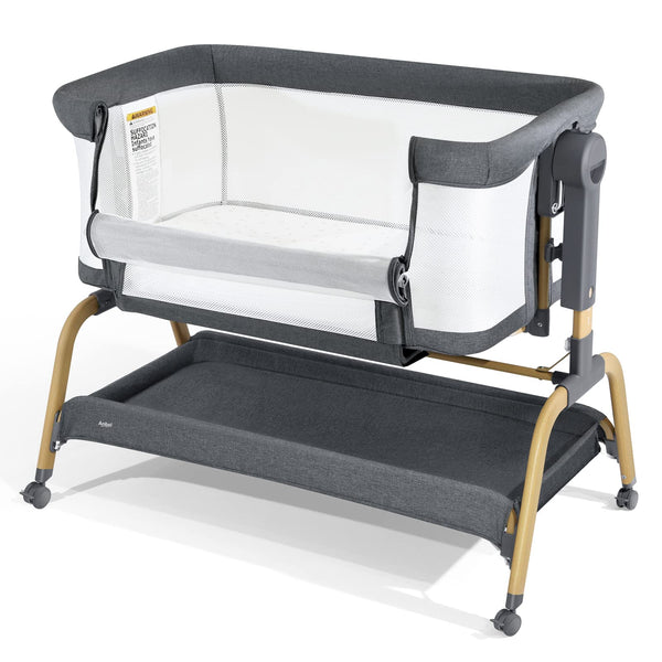 ANBEL 3 IN 1 BABY BASSINET BEDSIDE BASSINET FOR BABY - GRAY - Brand New