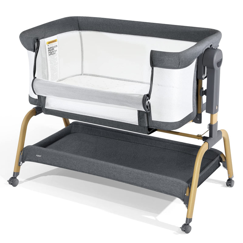 ANBEL 3 IN 1 BABY BASSINET BEDSIDE BASSINET FOR BABY - GRAY - Brand New