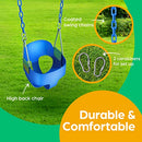 JUNGLE GYM KINGDOM FULL BUCKET SWING TODDLER - BLUE YELLOW SILVER - Brand New