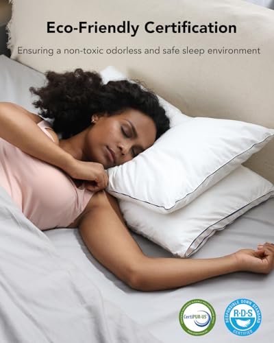 SKG Feather Adjustable Cervical Neck Bed Pillow - White - Like New
