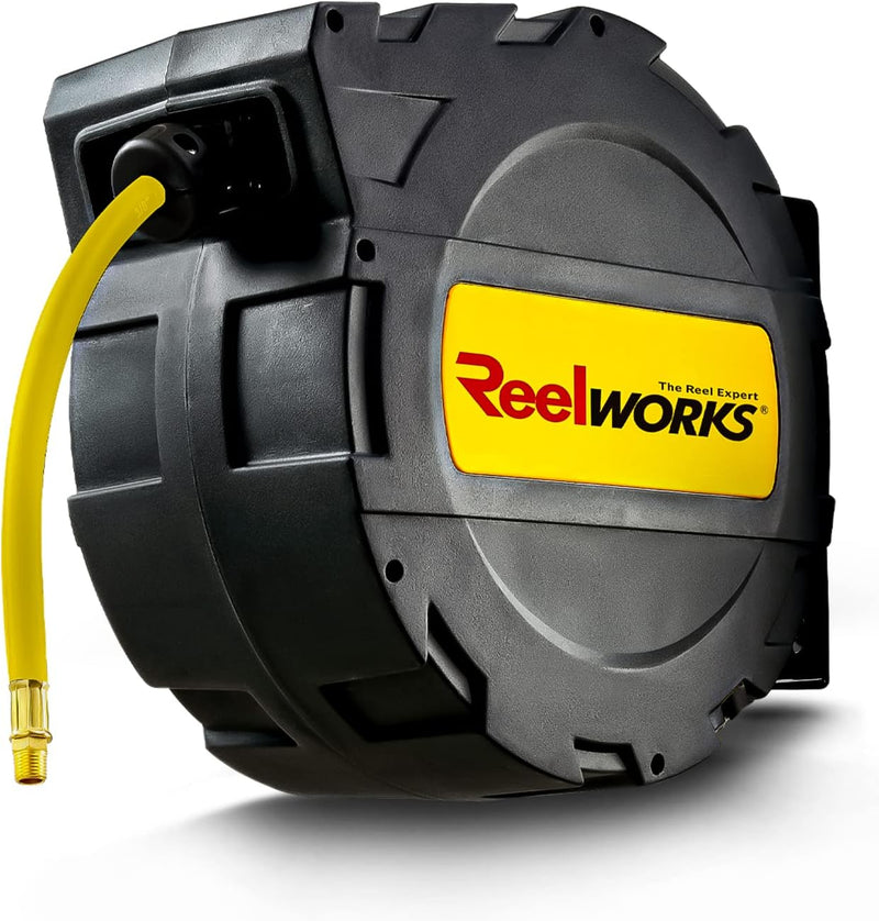 ReelWorks Air Hose Reel Retractable Auto Rewind, Max 300PSI - - Scratch & Dent
