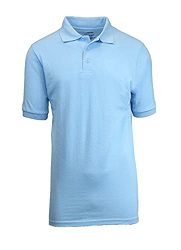 GALAXY BY HARVIC MENS POLO PIQUE SHIRT SIZE LARGE - LIGHT BLUE - Brand New