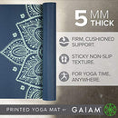 GAIAM YOGA MAT PREMIUM 5MM PRINT THICK NON SLIP EXERCISE, FLOOR WORKOUTS - Brand New