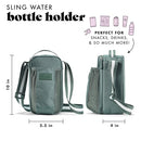 FIT + FRESH CROSSBODY WATER BOTTLE CARRIER WITH INSULATED COMPARTMENT GREEN - Brand New