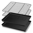 TeamFar Baking Sheet with Rack Set, 16" x 12" x 1" - Black - Like New