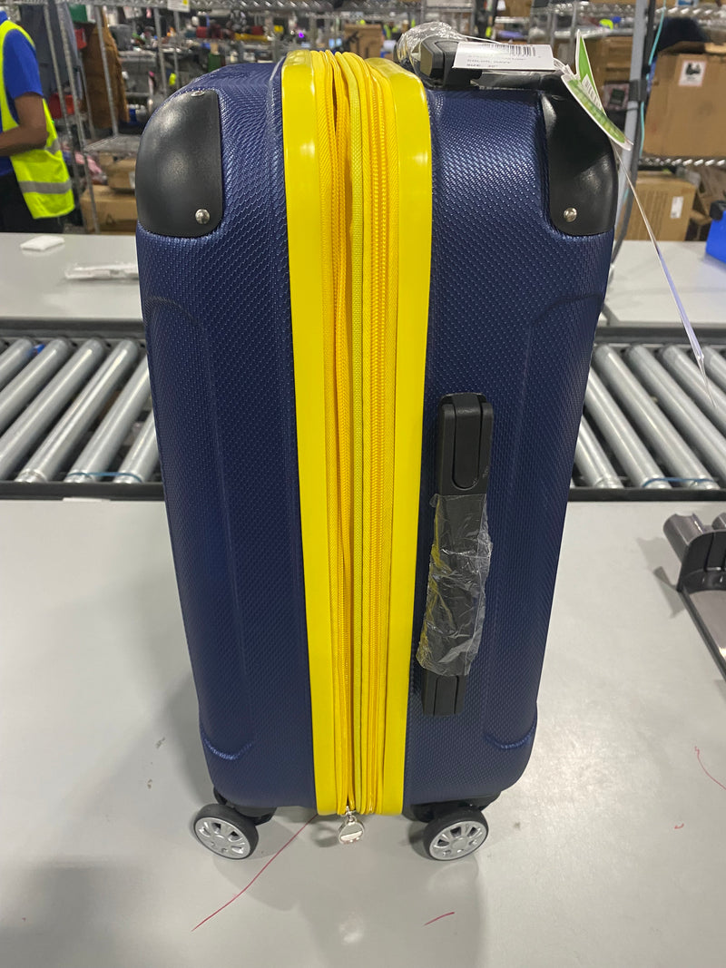 ROCKLAND LONDON HARDSIDE SPINNER WHEEL LUGGAGE, CARRY-ON 20" - NAVY/YELLOW - Brand New