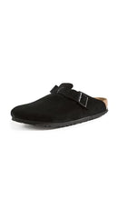0660471 BIRKENSTOCK WOMEN BOSTON SUEDE CLOGS SIZE 6 BLACK SUEDE - Like New