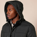 AE2018150 AMAZON ESSENTIALS MEN'S HEAVYWEIGHT HOODED PUFFER COAT SIZE 2XL Black - Like New