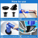 BMDYJK TOILET PLUNGER SET DRAIN CLOG REMOVER 4 SIZED SUCKERS TP-GG - BLUE - Like New