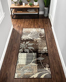 Superior Indoor Area Runner, Jute Backed, Modern Floral Decor, 2' 7" x 8', Beige - Brand New