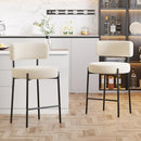 Ckaff Set of 2 Bar Stool Chair Padded Seat Backrest Bistro Stool - White - Brand New