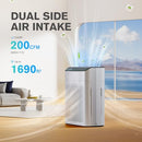 MERONTE AIR PURIFIERS UP TO 1690 FT² WITH PM 2.5 WIFI ALEXA 2 PACK HEPA - WHITE - Like New