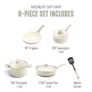 GreenLife 8 Piece Nonstick Cookware Set, Pots & Pans, Dishwasher, Wobble Free - Like New
