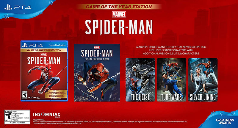 Sony Marvel’s Spider-Man Game of the Year Edition for Playstation 4 Like New