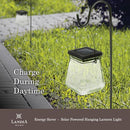 LANDIA HOME SOLAR CRACKLE GLASS SOLAR LANTERNS 10 LUMENS 3000K 2-PACK CLEAR - Like New