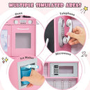 Costzon Kids Kitchen Playset Wooden Pretend Cooking Toy Set - Pink - Brand New