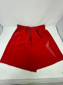 JUMP START MEN'S PERFORMANCE TRAINING SHORTS ZIPPER POCKETS - SIZE: MEN M - RED - Brand New