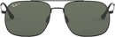 Ray-Ban RB3595 Andrea Square Sunglasses - RUBBER BLACK/POLARIZED DARK GREEN Like New