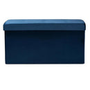 Baxton Studio Castel Navy Blue Velvet Fabric Upholstered Wood Storage Ottoman - Brand New