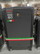 TUCCI ITALY SOSTEGNO 3 PC SET SPINNER WHEELED SUITCASE 20", 26", 30" - BLACK - Like New