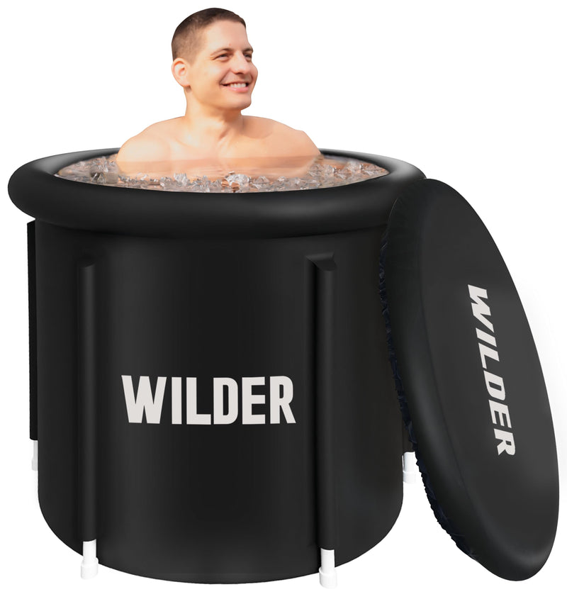 WILDER PORTABLE ICE BATH TUB FOR COLD PLUNGE THERAPY 29.5'' X 31.5'', XL - BLACK - Like New