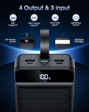 NUXGAL POWER PORTABLE CHARGER 60000MAH POWER BANK - 22.5W FAST CHARGING - BLACK - Like New