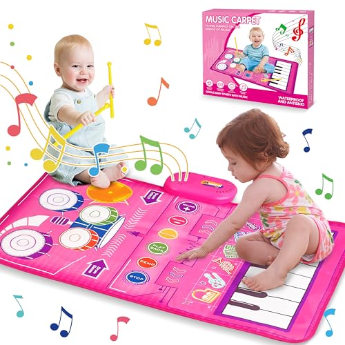 1 2 3 Year Old Girl Birthday Gift Toys, 2 in 1 Musical Toys FLYART-2-1TOY PINK - Like New