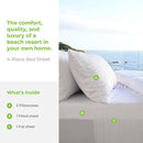 Cariloha Resort 4-Piece Sateen Sheet Set | White | Cal King | Cooling - Brand New
