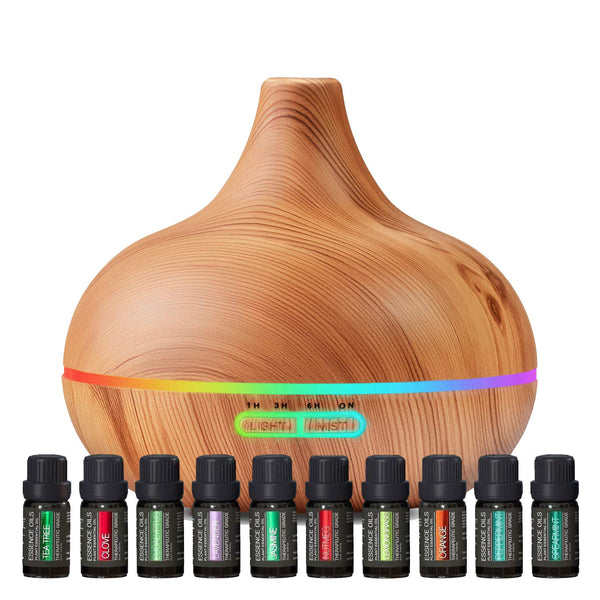 GENERIC ULTIMATE ESSENTIAL OIL DIFFUSER & OILS MODERN TIMER AMBIENT LIGHT - Like New
