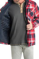 6575 LEGENDARY WHITETAILS MEN'S MAPLEWOOD HOODED SHIRT JACKET RED ROVER PLAID XL - Like New
