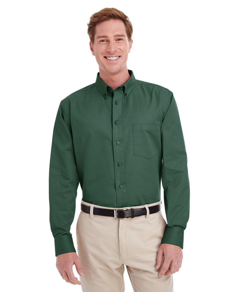 HARRITON MEN'S FOUNDATION LONG-SLEEVE TWILL SHIRT WITH TEFLON, - Scratch & Dent