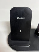WAITIEE FAST WIRELESS CHARGER/CHARGING STATION 3 IN 1 FOR GALAXY IPHONE - BLACK - Like New