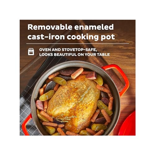 INSTANT - 6-Quart 1500W Electric Dutch Oven with Recipe Book - Braise, Slow Cook - Like New