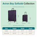 US TRAVELER AVIRON BAY EXPANDABLE SOFTSIDE LUGGAGE SPINNER 2-PIECE SET PURPLE - Like New