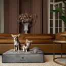 NOAH & PAW Medium Dog Bed Orthopedic Memory Foam Cooling Gel 28"23"x7.5" - Grey - Brand New