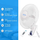 Simple Deluxe 16'' Wall Mount Fan with Remote Control 3 Speed Timer B07D7HTGZV - Brand New