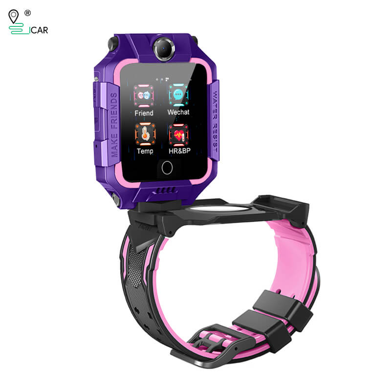 ICARGPS 4G Smart GPS Positioning Video Call 360° Rotation Kids Watch  - PURPLE Like New