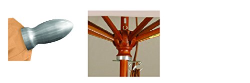 California Umbrella 9' Round Hardwood Frame Market Umbrella, STAINLESS STEEL - Like New