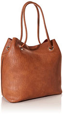 CALVIN KLEIN GABRIANNA BUBBLE LAMB NORTH/SOUTH KEY ITEM TOTE H7GBZ7FQ - CARAMEL - Brand New