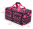 ROCKLAND ROLLING DUFFEL BAG 22" - BLACK PINK DOT - Brand New