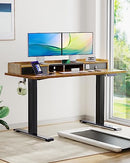 TOTNZ ELECTRIC STANDING DESK WITH DOUBLE DRAWERS 48 X 24 - RUSTIC - Like New