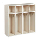 ECR4KIDS STREAMLINE 4-SECTION TODDLER COAT LOCKER - WHITE WASH - Like New