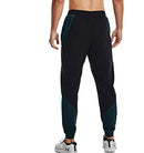1359357 UNDER ARMOUR DYNASTY FLEECE JOGGERS PANTS MEN M BLACK/TEAL W/ WHITE - Like New