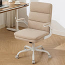 AMSEATEC HOME OFFICE DESK CHAIR FABRIC FLIP-UP ARMRESTS COMFY TASK - BEIGE - Brand New