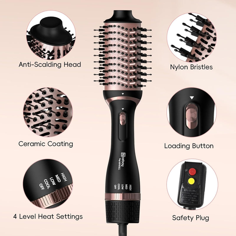 Nicebay Hair Dryer Brush HB-821 - Black/Rose Gold Like New